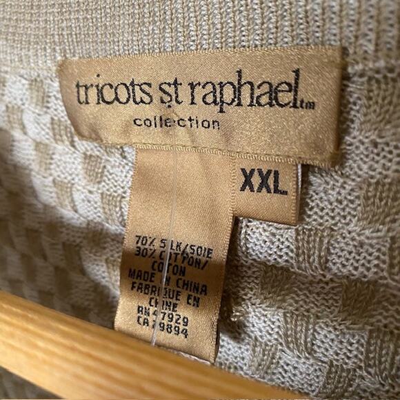Tricots St Raphael Collection Gold V-Neck Sweater Golf Resort Silk Men's 2XL NWT - Picture 3 of 7